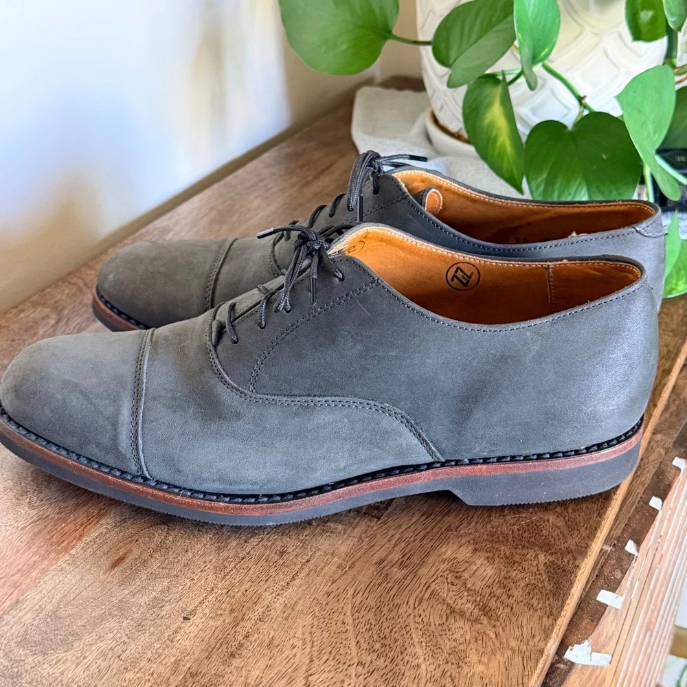 Cole Haan Country Edison Cap Toe Oxfords Mens 9.5D Grey Nubuck USA Made Heritage